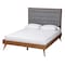 Baxton Studio Dericia Classic and Traditional Grey Fabric and Walnut Brown Finished Wood King Size Platform Bed 237-12639-9409-ZORO - alternate 1
